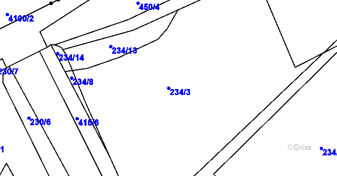 Parcela st. 234/3 v KÚ Skrochovice, Katastrální mapa