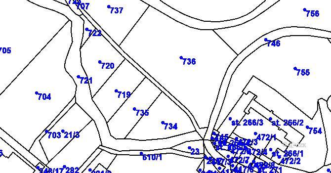 Parcela st. 257 v KÚ Skrochovice, Katastrální mapa