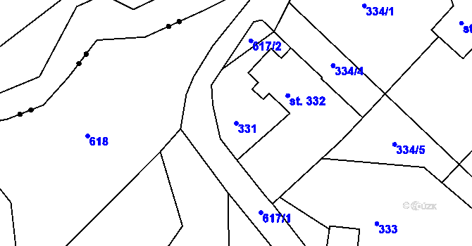 Parcela st. 331 v KÚ Skrochovice, Katastrální mapa