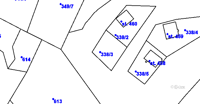 Parcela st. 338/3 v KÚ Skrochovice, Katastrální mapa
