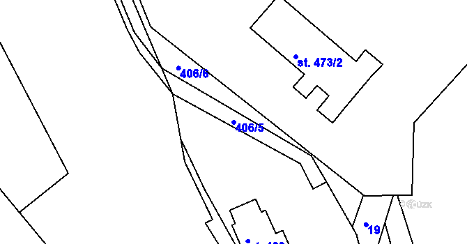 Parcela st. 406/5 v KÚ Skrochovice, Katastrální mapa