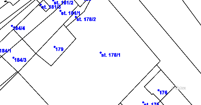 Parcela st. 178/1 v KÚ Skrochovice, Katastrální mapa