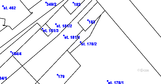 Parcela st. 178/2 v KÚ Skrochovice, Katastrální mapa