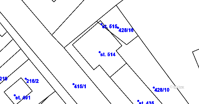 Parcela st. 514 v KÚ Skrochovice, Katastrální mapa