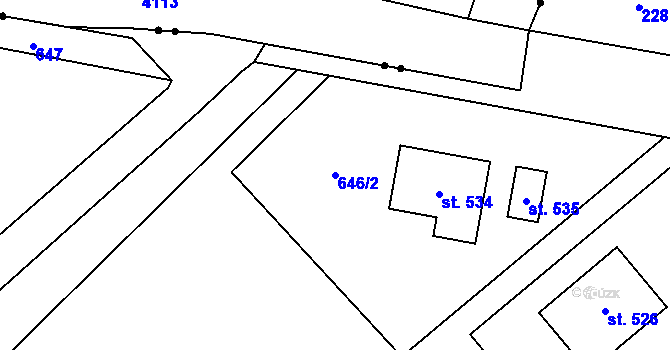 Parcela st. 646/2 v KÚ Skrochovice, Katastrální mapa