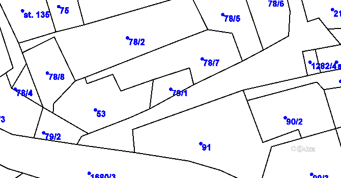 Parcela st. 79/1 v KÚ Úblo, Katastrální mapa