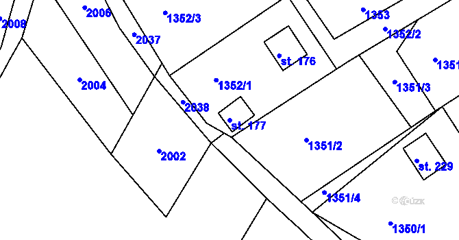 Parcela st. 177 v KÚ Úblo, Katastrální mapa