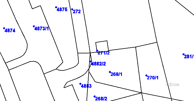 Parcela st. 271/2 v KÚ Bruntál-město, Katastrální mapa