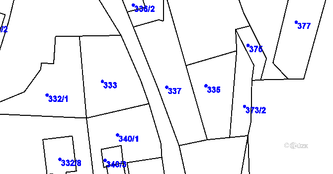 Parcela st. 337 v KÚ Bruntál-město, Katastrální mapa