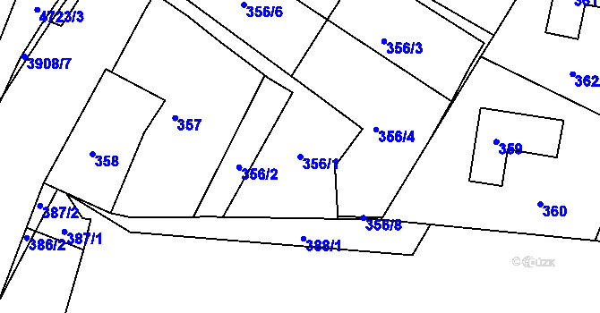 Parcela st. 356/1 v KÚ Bruntál-město, Katastrální mapa