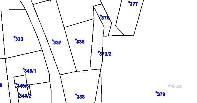 Parcela st. 373/2 v KÚ Bruntál-město, Katastrální mapa