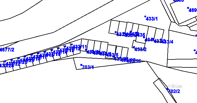 Parcela st. 433/6 v KÚ Bruntál-město, Katastrální mapa