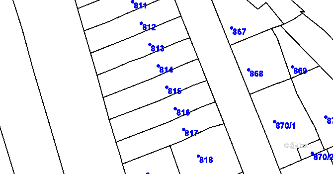 Parcela st. 815 v KÚ Bruntál-město, Katastrální mapa
