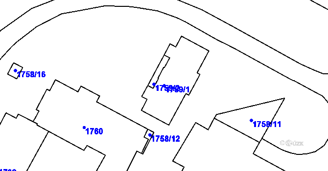 Parcela st. 1759/1 v KÚ Bruntál-město, Katastrální mapa