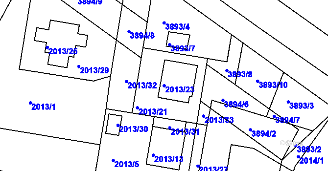 Parcela st. 2013/23 v KÚ Bruntál-město, Katastrální mapa