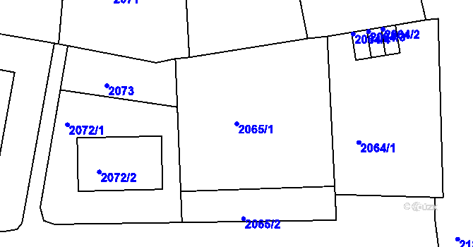 Parcela st. 2065/1 v KÚ Bruntál-město, Katastrální mapa