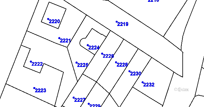 Parcela st. 2226 v KÚ Bruntál-město, Katastrální mapa
