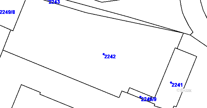 Parcela st. 2242 v KÚ Bruntál-město, Katastrální mapa