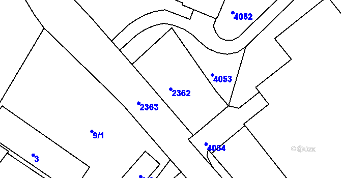 Parcela st. 2362 v KÚ Bruntál-město, Katastrální mapa