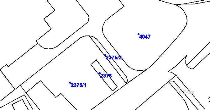 Parcela st. 2375/2 v KÚ Bruntál-město, Katastrální mapa