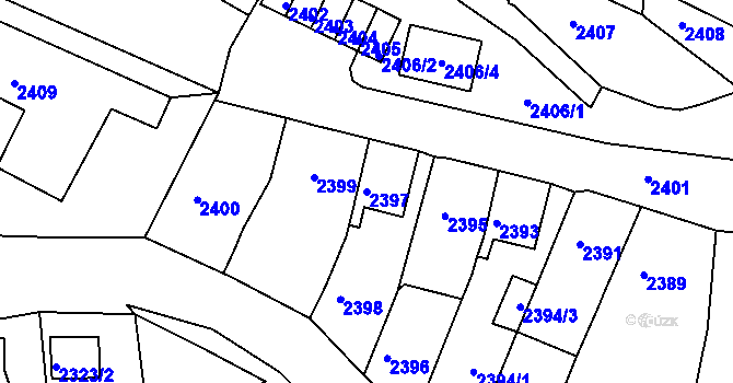 Parcela st. 2397 v KÚ Bruntál-město, Katastrální mapa