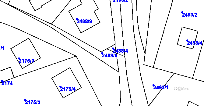 Parcela st. 2488/6 v KÚ Bruntál-město, Katastrální mapa