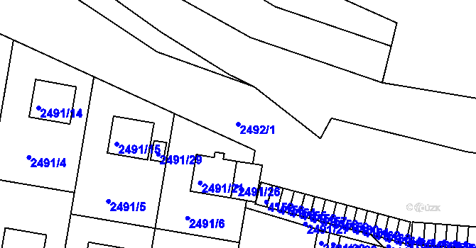 Parcela st. 2492/1 v KÚ Bruntál-město, Katastrální mapa