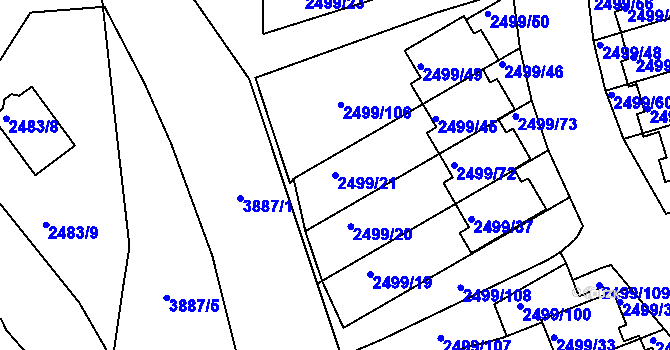 Parcela st. 2499/21 v KÚ Bruntál-město, Katastrální mapa