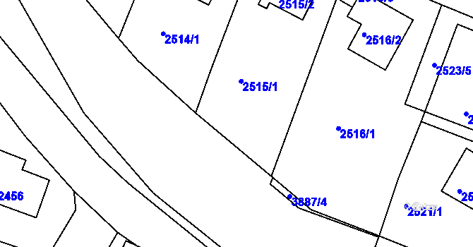 Parcela st. 2517 v KÚ Bruntál-město, Katastrální mapa