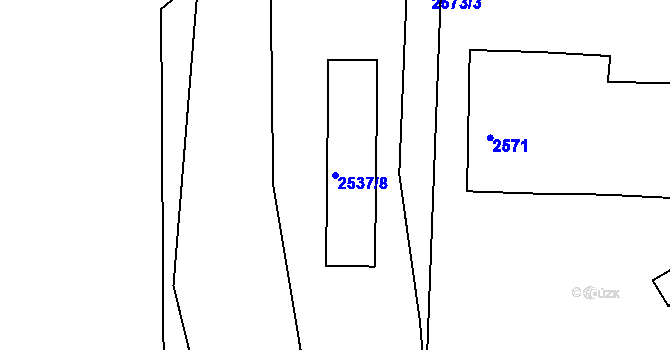 Parcela st. 2537/8 v KÚ Bruntál-město, Katastrální mapa