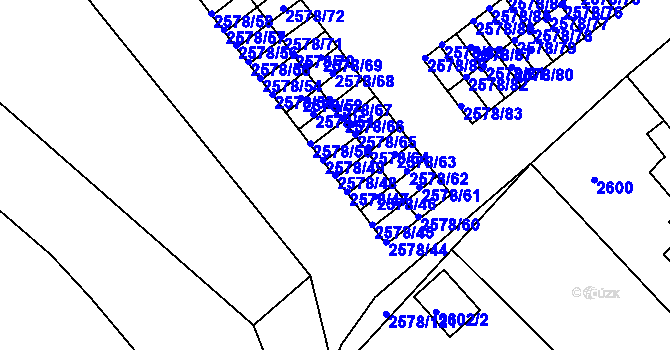 Parcela st. 2578/48 v KÚ Bruntál-město, Katastrální mapa