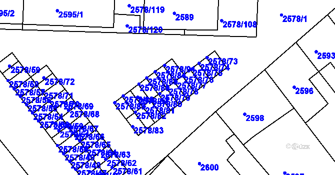 Parcela st. 2578/78 v KÚ Bruntál-město, Katastrální mapa
