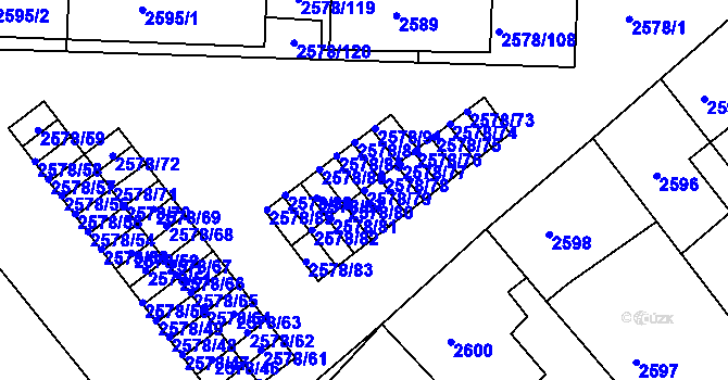 Parcela st. 2578/79 v KÚ Bruntál-město, Katastrální mapa