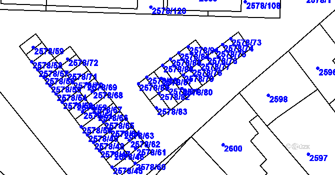 Parcela st. 2578/81 v KÚ Bruntál-město, Katastrální mapa