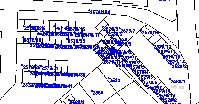 Parcela st. 2578/113 v KÚ Bruntál-město, Katastrální mapa