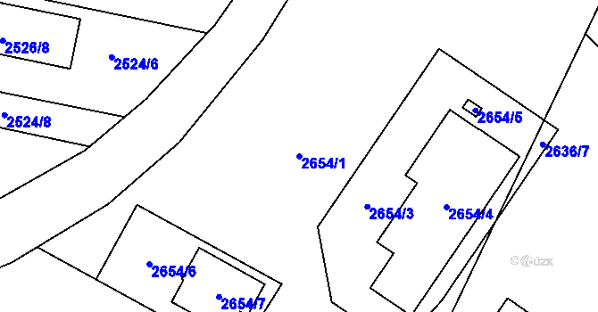 Parcela st. 2654/1 v KÚ Bruntál-město, Katastrální mapa