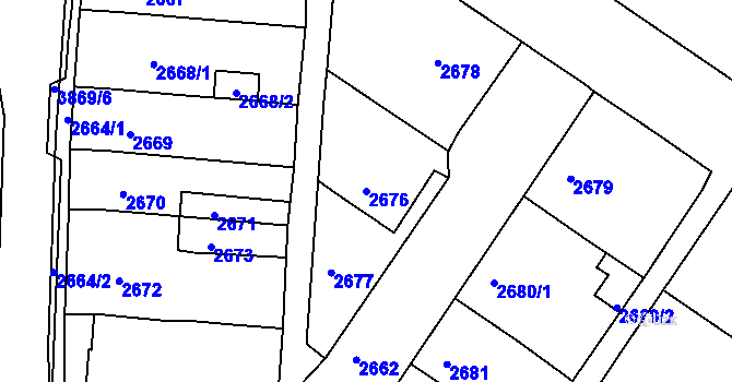 Parcela st. 2676 v KÚ Bruntál-město, Katastrální mapa