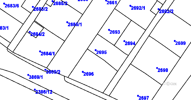 Parcela st. 2695 v KÚ Bruntál-město, Katastrální mapa
