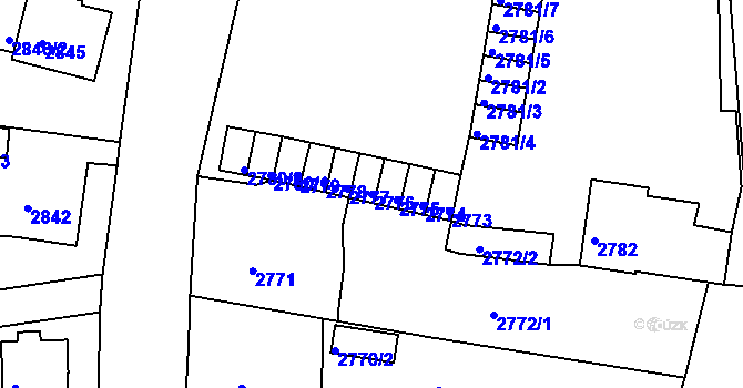 Parcela st. 2776 v KÚ Bruntál-město, Katastrální mapa