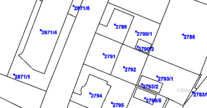 Parcela st. 2791 v KÚ Bruntál-město, Katastrální mapa