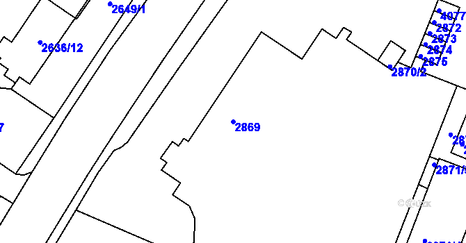 Parcela st. 2869 v KÚ Bruntál-město, Katastrální mapa