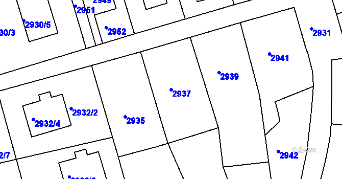 Parcela st. 2937 v KÚ Bruntál-město, Katastrální mapa