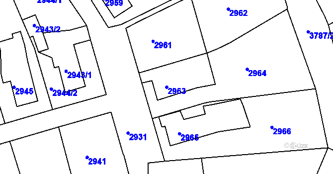 Parcela st. 2963 v KÚ Bruntál-město, Katastrální mapa