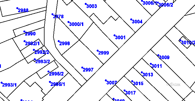 Parcela st. 2999 v KÚ Bruntál-město, Katastrální mapa