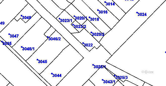 Parcela st. 3022 v KÚ Bruntál-město, Katastrální mapa
