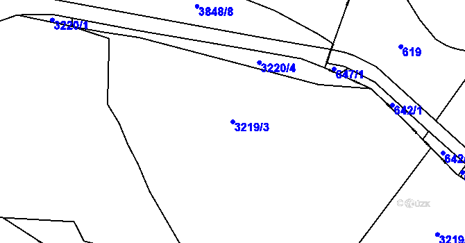 Parcela st. 3219/3 v KÚ Bruntál-město, Katastrální mapa