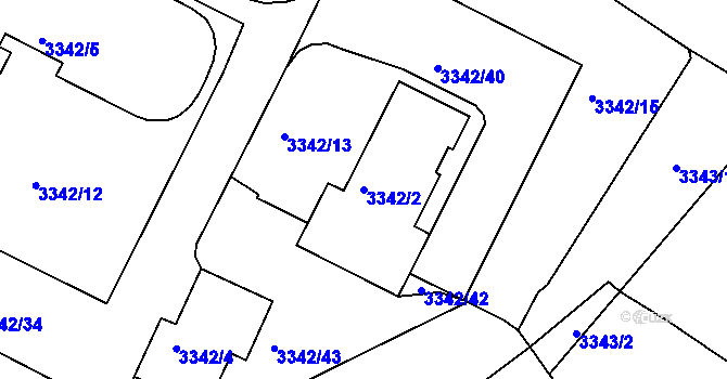 Parcela st. 3342/2 v KÚ Bruntál-město, Katastrální mapa