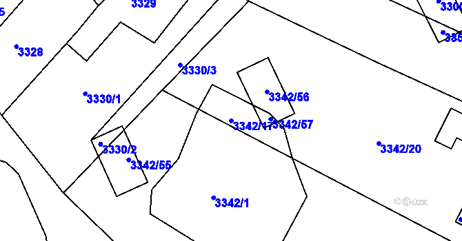 Parcela st. 3342/17 v KÚ Bruntál-město, Katastrální mapa