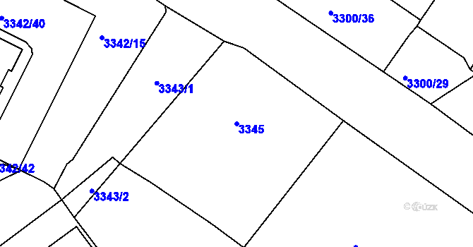 Parcela st. 3345 v KÚ Bruntál-město, Katastrální mapa
