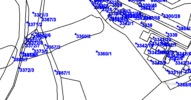Parcela st. 3360 v KÚ Bruntál-město, Katastrální mapa